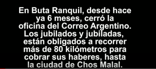Cierre del correo en Buta Ranquil.