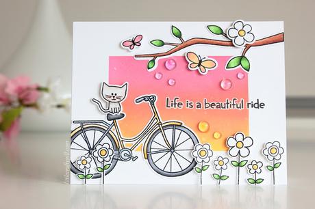 Summery scene with new Distress Oxide Colors