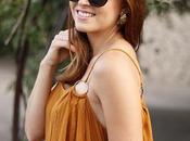 Vestido largo mostaza
