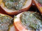 Papas asadas salsa albahaca