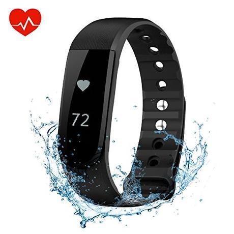 VicTsing Pulsera Actividad y Monitor de Frecuencia Cardiáco, IPx7 Nivel de Resistente al Agua, Bluetooth 4.0, Podómetro, Monitor de Sueño, Control Remoto de Móvil para iOS 7.1 o Superior y Android 4.4 o Superior, iPhone 7/iPhone 6,etc.