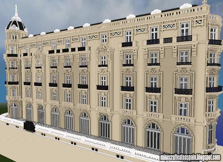 Réplica Minecraft del Hotel de María Cristina, San Sebastián, España.