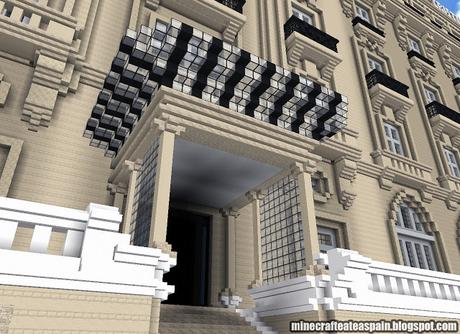Réplica Minecraft del Hotel de María Cristina, San Sebastián, España.