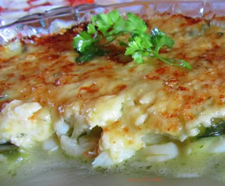 Gratinado de bacalao y calabacín