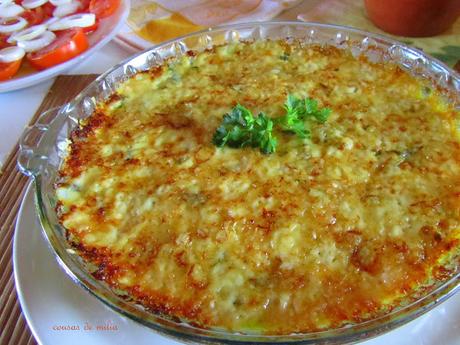 Gratinado de bacalao y calabacín