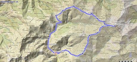 Mapa de la ruta al Tres Concejos y Estorbín de Valverde desde Pendilla