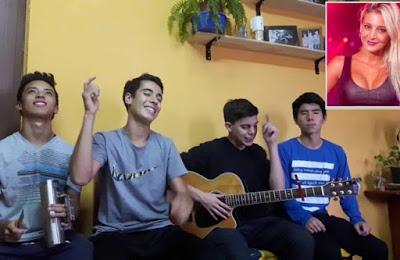Cuatro pibes de Centenario le cantan  a Sol Perez (Video)