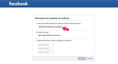 Configura tu cuenta de Facebook para que tus contactos de confianza te envíen un código de recuperación de tu Cuenta