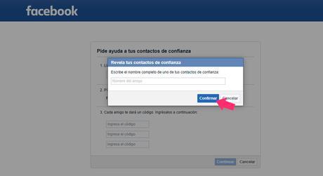 Configura tu cuenta de Facebook para que tus contactos de confianza te envíen un código de recuperación de tu Cuenta