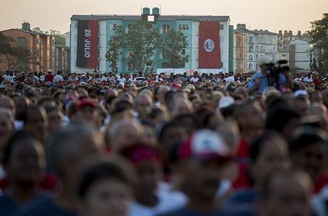  La Plaza provisional de la Revolución del reparto Hermanos Cruz de la ciudad capital de Pinar del Río acogió el acto central de las celebraciones por el 26 de Julio. Foto: Irene Pérez/ Cubadebate.