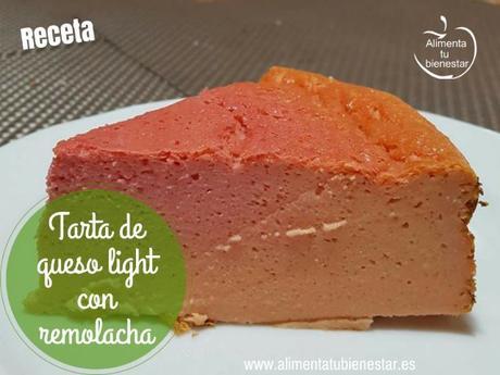Tarta de queso light con remolacha y sin azúcar