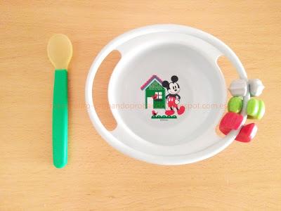 plato infantil con piezas lúdicas cuchara silicona mercadona deliplus