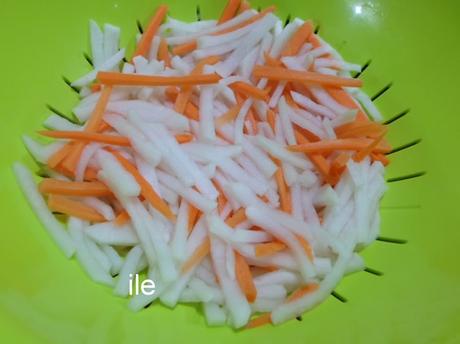 Pickles de nabo y zanahoria - receta coreana
