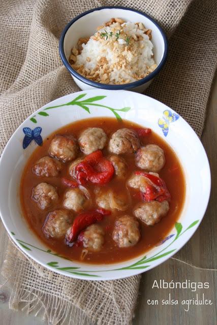 albóndigas, salsa agridulce, albóndigas con salsa agridulce