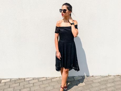 BLACK ASYMETRIC DRESS