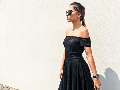 BLACK ASYMETRIC DRESS