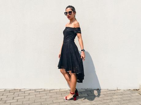 BLACK ASYMETRIC DRESS