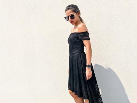 BLACK ASYMETRIC DRESS