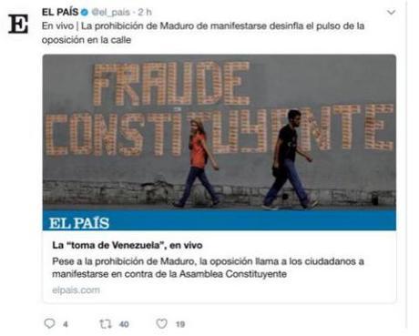 El País: Primero dice que la oposición se desinfla y luego que resiste