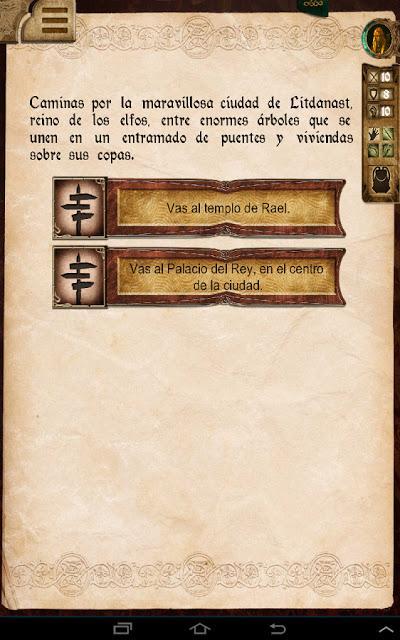 Libro-juegos de Leyenda élfica en app de manos de NSR