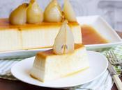 Flan queso peras almíbar horno