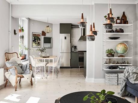 piso sueco pared de madera paneles de madera estilo nórdico decoración pisos pequeños decoración interiores blog decoración nórdica 