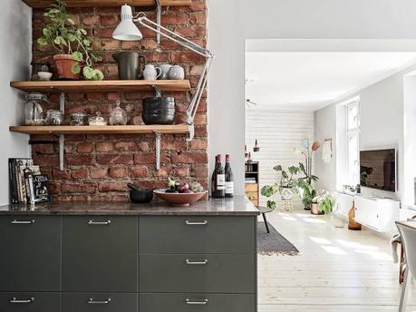 piso sueco pared de madera paneles de madera estilo nórdico decoración pisos pequeños decoración interiores blog decoración nórdica 