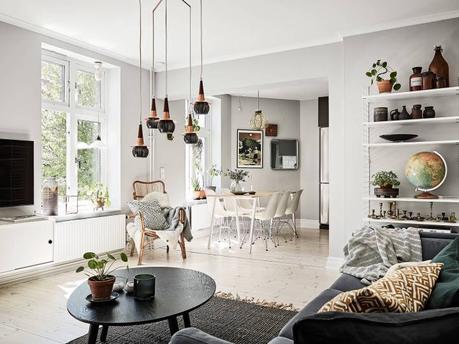 piso sueco pared de madera paneles de madera estilo nórdico decoración pisos pequeños decoración interiores blog decoración nórdica 