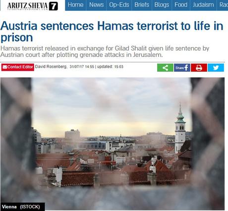 Austria condena a cadena perpetua a terrorista palestino de Hamas.