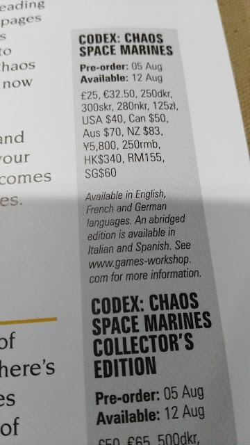 Precios y numero de paginas de los codex MEC y Caballeros Grises españoles