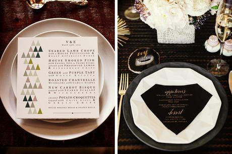 Decoración de boda geométrica