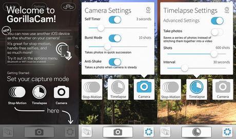 Las mejores aplicaciones móviles Android e iOS para fotógrafos (I): Captura de imágenes Gorillacam