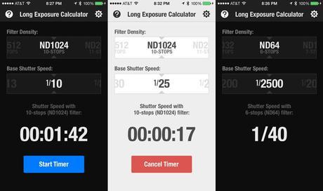 Las mejores aplicaciones móviles Android e iOS para fotógrafos (I): Captura de imágenes Long Exposure Calculator