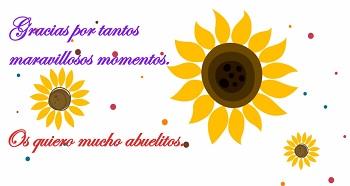 Imagen con girasoles para crear postales con dedicatoria. Imagen girasoles para hacer postales abuelos.