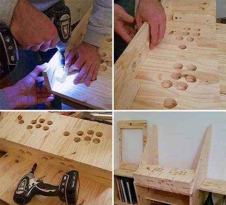 Construyo su maquina retro arcade y la convirtió en una bar biblioteca