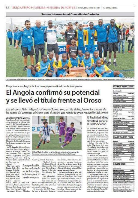 La Escuela de Fútbol AFA Angola protagonista en Prensa