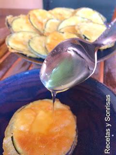 BERENJENAS EN TEMPURA CON MIEL