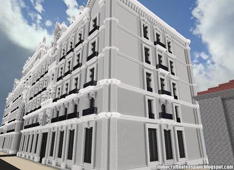 Réplica Minecraft del Edifico Banco de Santander, Santander, España.