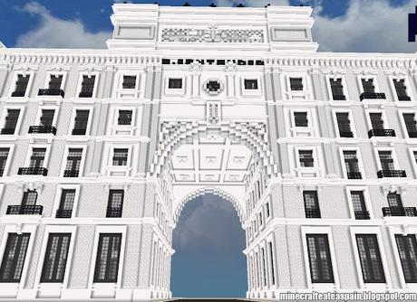 Réplica Minecraft del Edifico Banco de Santander, Santander, España.