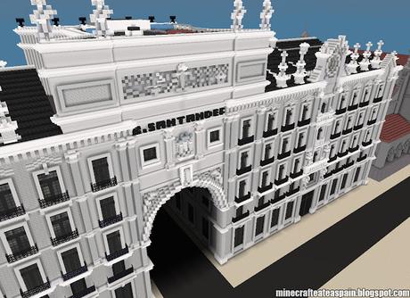 Réplica Minecraft del Edifico Banco de Santander, Santander, España.