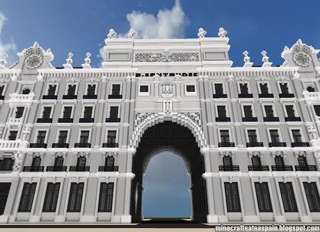 Réplica Minecraft del Edifico Banco de Santander, Santander, España.