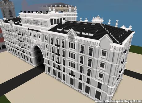 Réplica Minecraft del Edifico Banco de Santander, Santander, España.