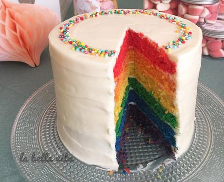 Tarta arco iris o rainbow cake