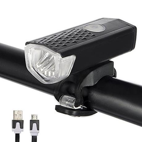 RAYPAL 3 modo 300 lúmenes LED luz al aire libre bicicleta equitación USB portátil duradero luz de aviso de batería, hombre, negro