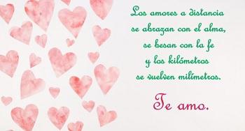 Amores lejanos, imágenes con corazones para la pareja ausente. Hacer postales gratis para amores lejanos.