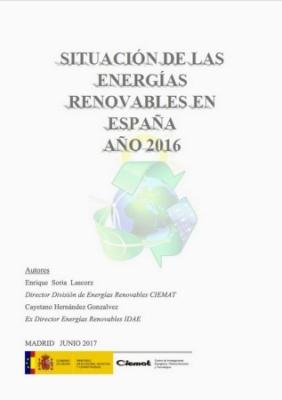 Informe CIEMAT: Situación de las Energías Renovables en España en 2016