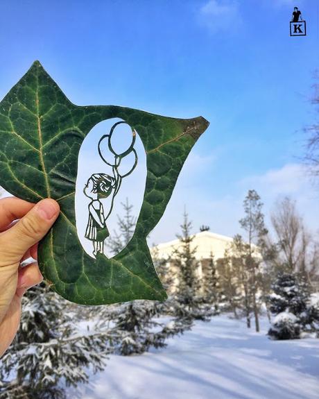 Una nueva forma de hacer un dibujos con hojas de arboles ¡te sorprenderás!