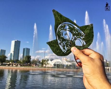 Una nueva forma de hacer un dibujos con hojas de arboles ¡te sorprenderás!