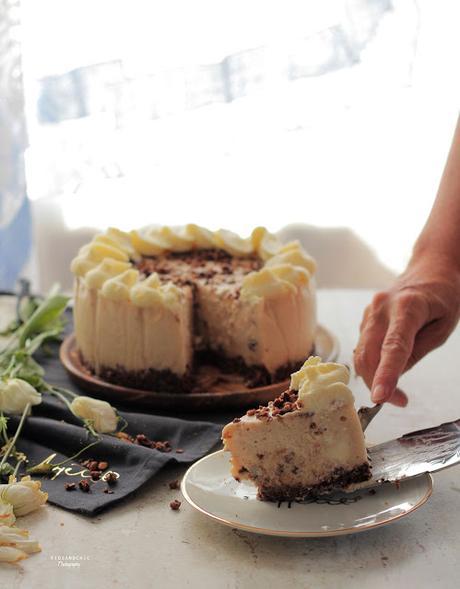 Tarta mousse crujiente de horchata  sin horno