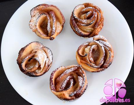 PASTEL DE MANZANA CON FORMA DE ROSA